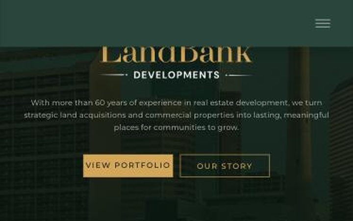 The LandBank Developments homepage